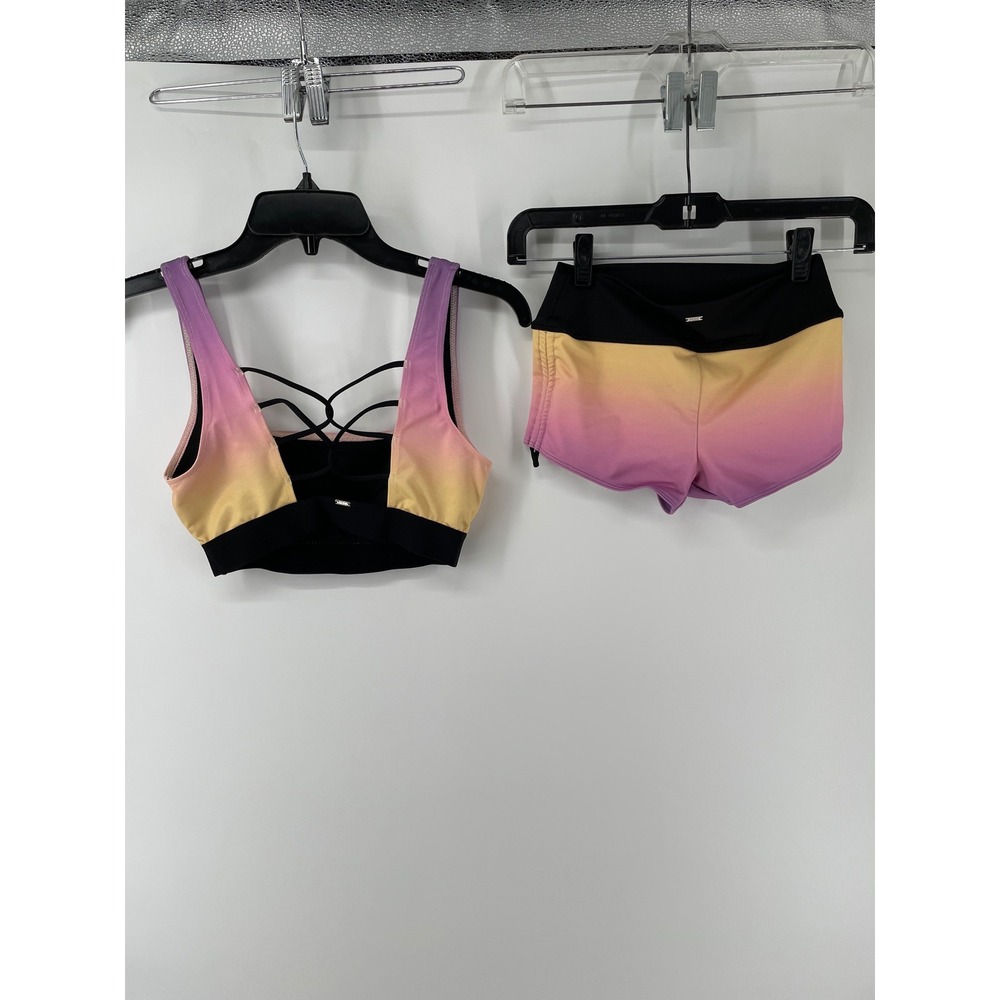 PINK Victoria's‎ Secret Active Set Small/XS Ombre Sunset Athletic Workout Gym - Picture 2 of 9